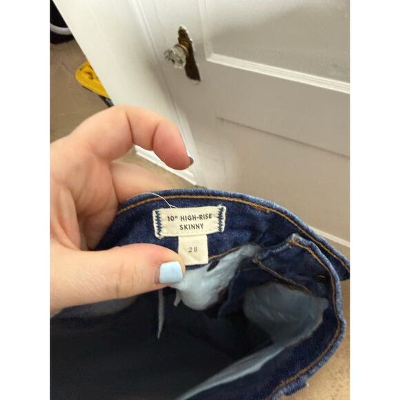 Madewell 10" High-Rise Skinny Raw Hem Denim Button Fly Jeans Women's 28 - Picture 10 of 12